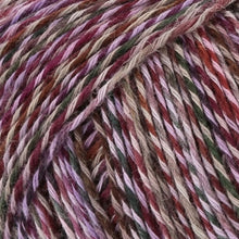 Load image into Gallery viewer, cotton wool blend sock yarn with marled colours