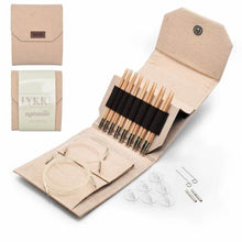 Load image into Gallery viewer, set of birchwood interchangeable knitting needles in a beautiful case