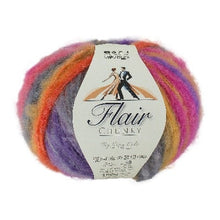 Load image into Gallery viewer, fluffy chunky weight yarn for knitting and crocheting in variegated colours