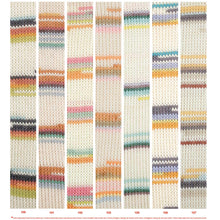 Load image into Gallery viewer, knitted sample of off white with stripes yarn