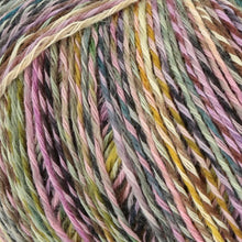 Load image into Gallery viewer, cotton wool blend sock yarn with marled colours