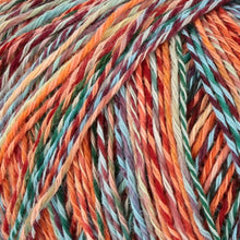 Load image into Gallery viewer, cotton wool blend sock yarn with marled colours
