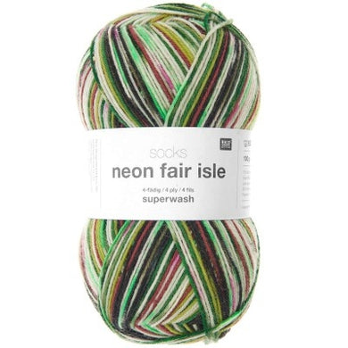 neon fair isle sock yarn