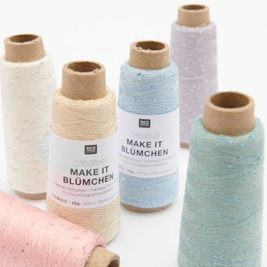 yarn threaded with sequins for knitting and crocheting