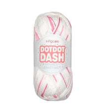 Load image into Gallery viewer, baby yarn for knitting and crocheting - white with dots and dashes of colours
